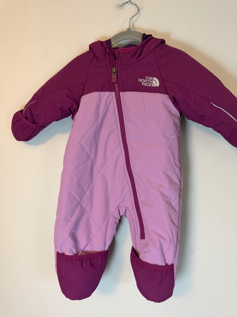 The north face baby freedom snowsuit purple sz 3-6 months